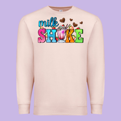 Milk Shake With Chocolate Heart Premium Sweatshirt Designed By Adodesignshop