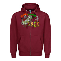 Burgundy spooky sourus Zipper Hoodie - CowhideDigitalArt