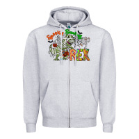 Heather Grey spooky sourus Zipper Hoodie - CowhideDigitalArt