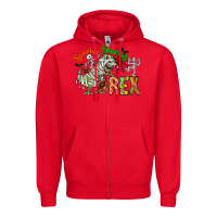 Red spooky sourus Zipper Hoodie - CowhideDigitalArt