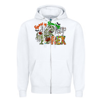 White spooky sourus Zipper Hoodie - CowhideDigitalArt