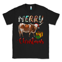 Black Texas Longhorn Merry Christmas Classic Tee - RanaPortraitStore