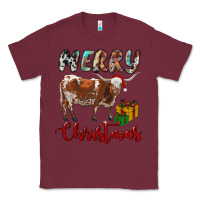 Burgundy Texas Longhorn Merry Christmas Classic Tee - RanaPortraitStore