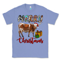 Colony Blue Texas Longhorn Merry Christmas Classic Tee - RanaPortraitStore