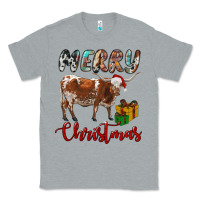 Heather Grey Texas Longhorn Merry Christmas Classic Tee - RanaPortraitStore