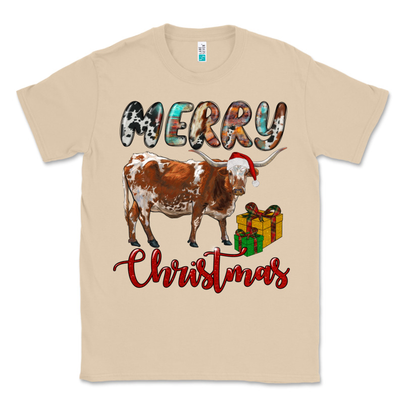Texas Longhorn Merry Christmas Classic Tee by RanaPortraitStore | Teevron