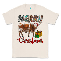 Natural Texas Longhorn Merry Christmas Classic Tee - RanaPortraitStore