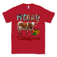 Red Texas Longhorn Merry Christmas Classic Tee - RanaPortraitStore