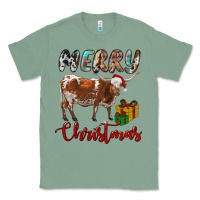 Sage Texas Longhorn Merry Christmas Classic Tee - RanaPortraitStore