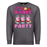 Charcoal Heather its shake party with milkshake Premium Sweatshirt - AdoDesignShop