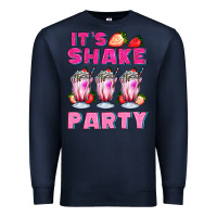 Navy its shake party with milkshake Premium Sweatshirt - AdoDesignShop