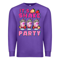 Purple its shake party with milkshake Premium Sweatshirt - AdoDesignShop