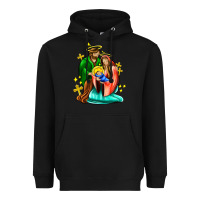Black oh holy night  with cross ado Heavyweight Hoodie - AdoDesignShop