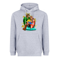 Heather Grey oh holy night  with cross ado Heavyweight Hoodie - AdoDesignShop