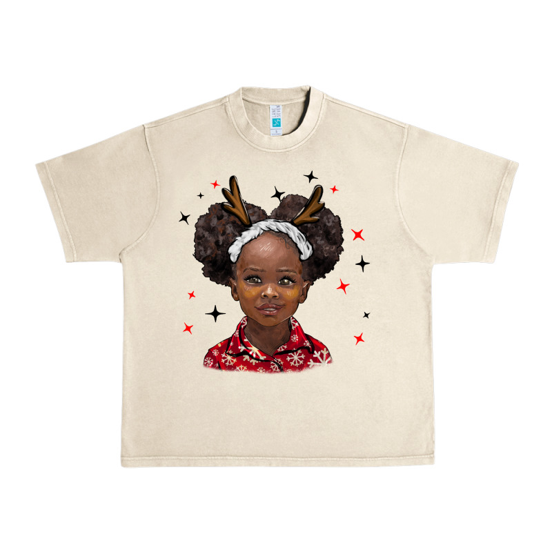 Christmas African Girl Urban Heavy Tee by BarkalooDesign | Teevron