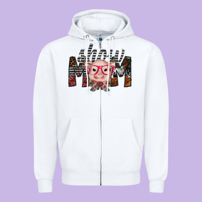 Show Mom Zipper Hoodie Designed By Sublimationcraftshop