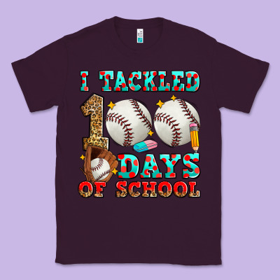 I Tackled 100 Days Of School Baseball Classic Tee Designed By Zillion Design Studio