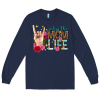 Navy rockin the mom life mothers day Long Sleeve Tee - texasbilliewilder