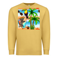 Antique Gold tropical animals seamless pattern Premium Sweatshirt - BundleAndBundleShop