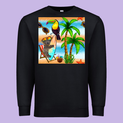 Tropical Animals Seamless Pattern Premium Sweatshirt Designed By Bundleandbundleshop