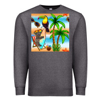 Charcoal Heather tropical animals seamless pattern Premium Sweatshirt - BundleAndBundleShop