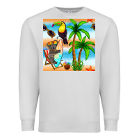 Dove Grey tropical animals seamless pattern Premium Sweatshirt - BundleAndBundleShop