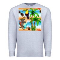 Heather Grey tropical animals seamless pattern Premium Sweatshirt - BundleAndBundleShop