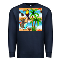 Navy tropical animals seamless pattern Premium Sweatshirt - BundleAndBundleShop