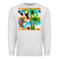 Oatmeal Heather tropical animals seamless pattern Premium Sweatshirt - BundleAndBundleShop