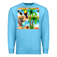 Ocean Blue tropical animals seamless pattern Premium Sweatshirt - BundleAndBundleShop