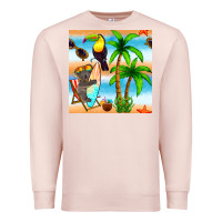 Pale Pink tropical animals seamless pattern Premium Sweatshirt - BundleAndBundleShop