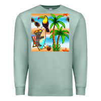 Seafoam tropical animals seamless pattern Premium Sweatshirt - BundleAndBundleShop