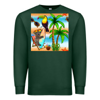 Sports Green tropical animals seamless pattern Premium Sweatshirt - BundleAndBundleShop