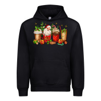 Black Christmas Santa coffee cups Urban Hoodie - MaliasSmallBusiness