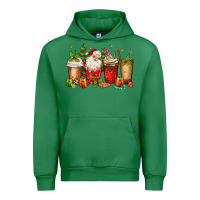 Emerald Christmas Santa coffee cups Urban Hoodie - MaliasSmallBusiness