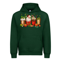 Forest Green Christmas Santa coffee cups Urban Hoodie - MaliasSmallBusiness