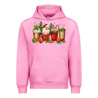 Fuchsia Pink Christmas Santa coffee cups Urban Hoodie - MaliasSmallBusiness