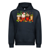 Navy Christmas Santa coffee cups Urban Hoodie - MaliasSmallBusiness