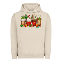 Pigment French Oak Christmas Santa coffee cups Urban Hoodie - MaliasSmallBusiness