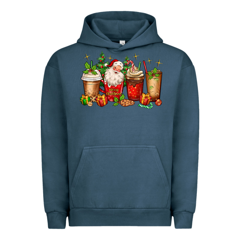 Christmas Santa Coffee Cups Urban Hoodie by MaliasSmallBusiness | Teevron