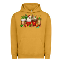 Pigment Peanut Butter Christmas Santa coffee cups Urban Hoodie - MaliasSmallBusiness