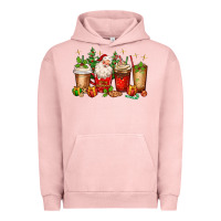 Pigment Salmon Christmas Santa coffee cups Urban Hoodie - MaliasSmallBusiness