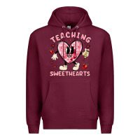 Burgundy teaching sweethearts Premium Hoodie - MaliasSmallBusiness