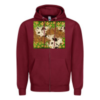 Burgundy St. Patrick's Day shamrock tumbler Zipper Hoodie - Neo Western