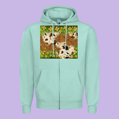 St. Patrick's Day Shamrock Tumbler Zipper Hoodie Designed By Neo Western