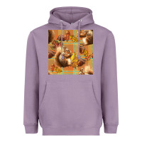 Lavender fall squirrel and plaid seamless Heavyweight Hoodie - BundleAndBundleShop