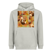 Moon Dust fall squirrel and plaid seamless Heavyweight Hoodie - BundleAndBundleShop