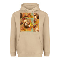 Mushroom fall squirrel and plaid seamless Heavyweight Hoodie - BundleAndBundleShop