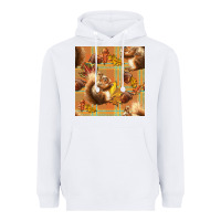 White fall squirrel and plaid seamless Heavyweight Hoodie - BundleAndBundleShop