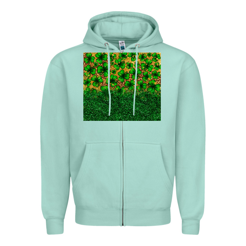 St. Patrick's Day Shamrock Leopard  Tumbler Zipper Hoodie by Neo Western | Teevron